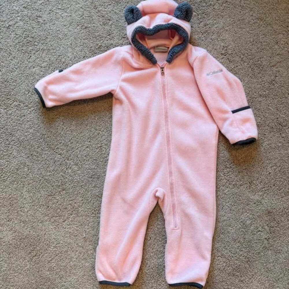 Columbia Tiny Bear II Fleece Bunting Baby Suit Pink Size 12-18M